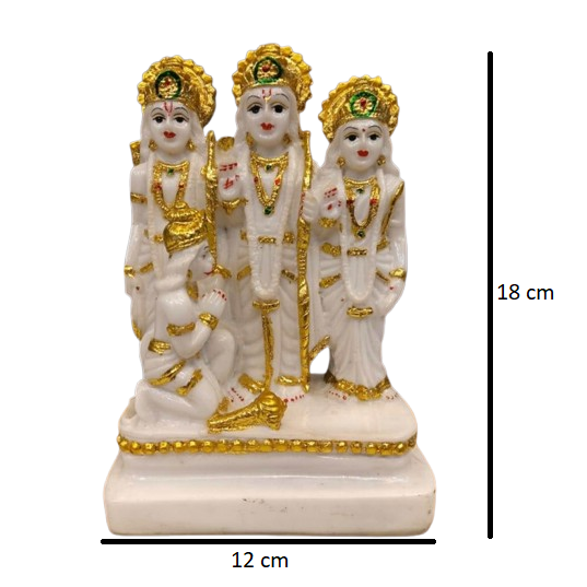White Ram Darbar Small Marble Dust Statue | EnamorarDecor