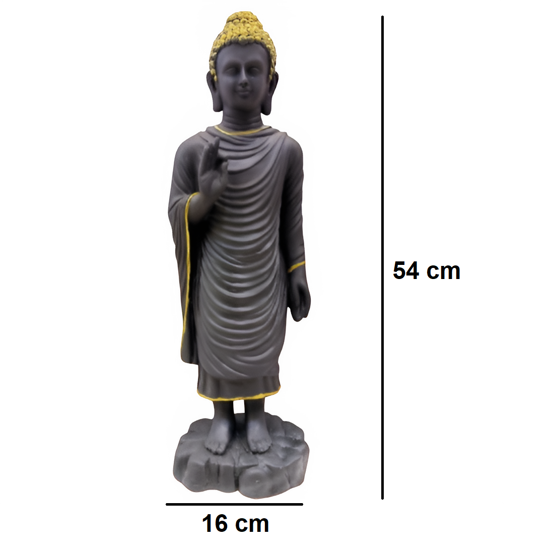 Black Resin Standing Buddha | EnamorarDecor