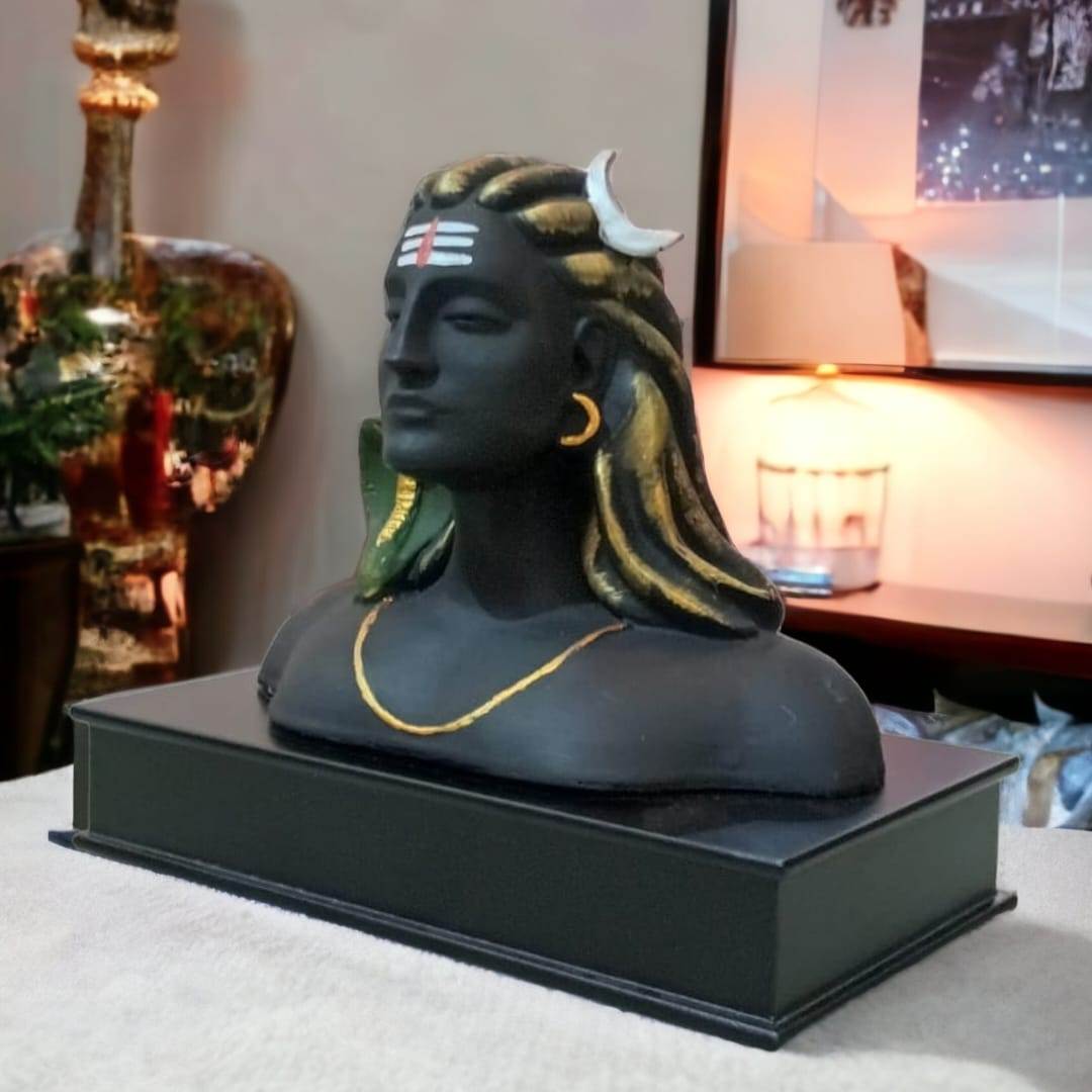 Black Adiyogi Statue (Idol of Shiva) | EnamorarDecor