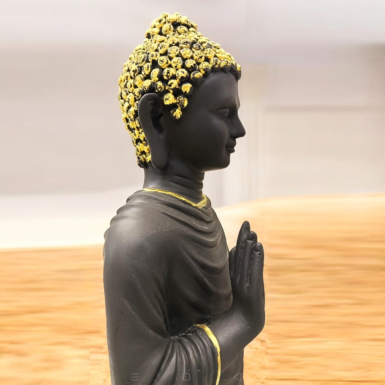 Black Resin Standing Buddha | EnamorarDecor
