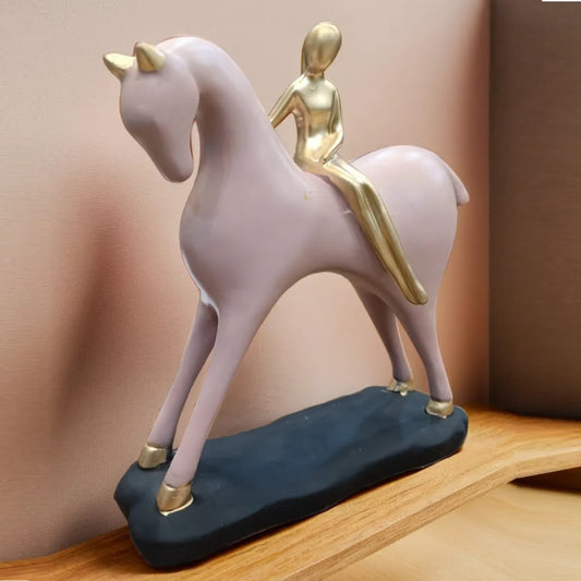 Pink Horse Lady Resin Statue | EnamorarDecor