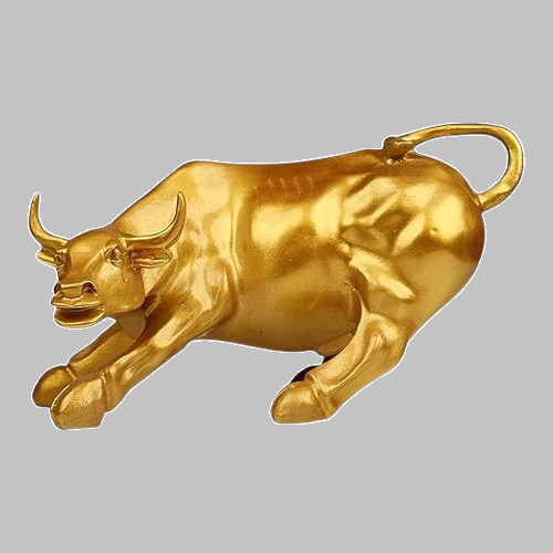 Golden Color Stock Market Bull | EnamorarDecor