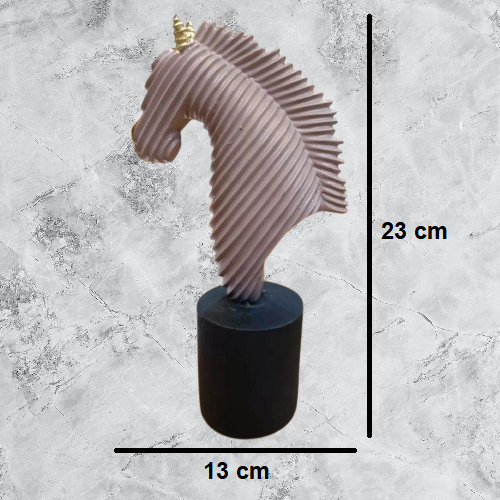 Pink Ribbed Resin Horse Statue | EnamorarDecor