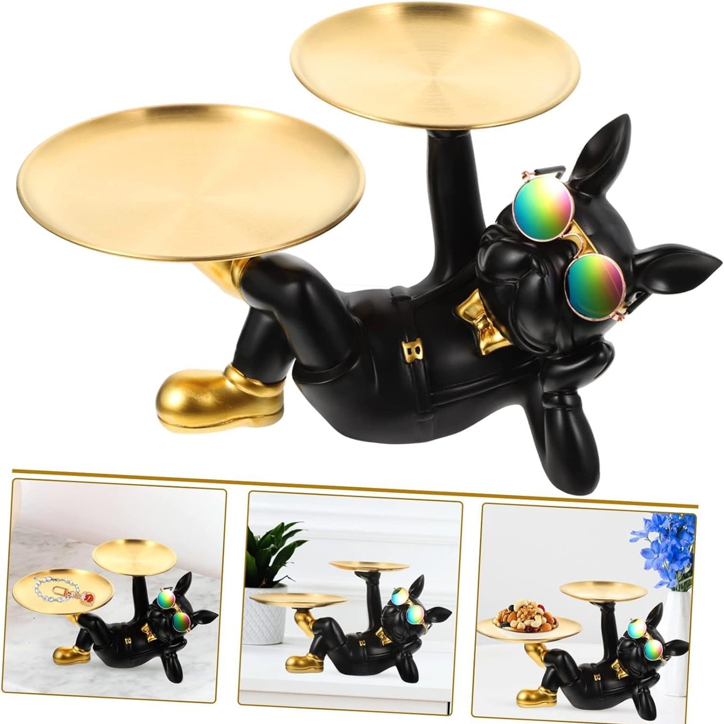 Black Multipurpose Bull Dog Double Storage | EnamorarDecor