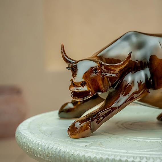 Mustard Color Stock Market Bull | EnamorarDecor