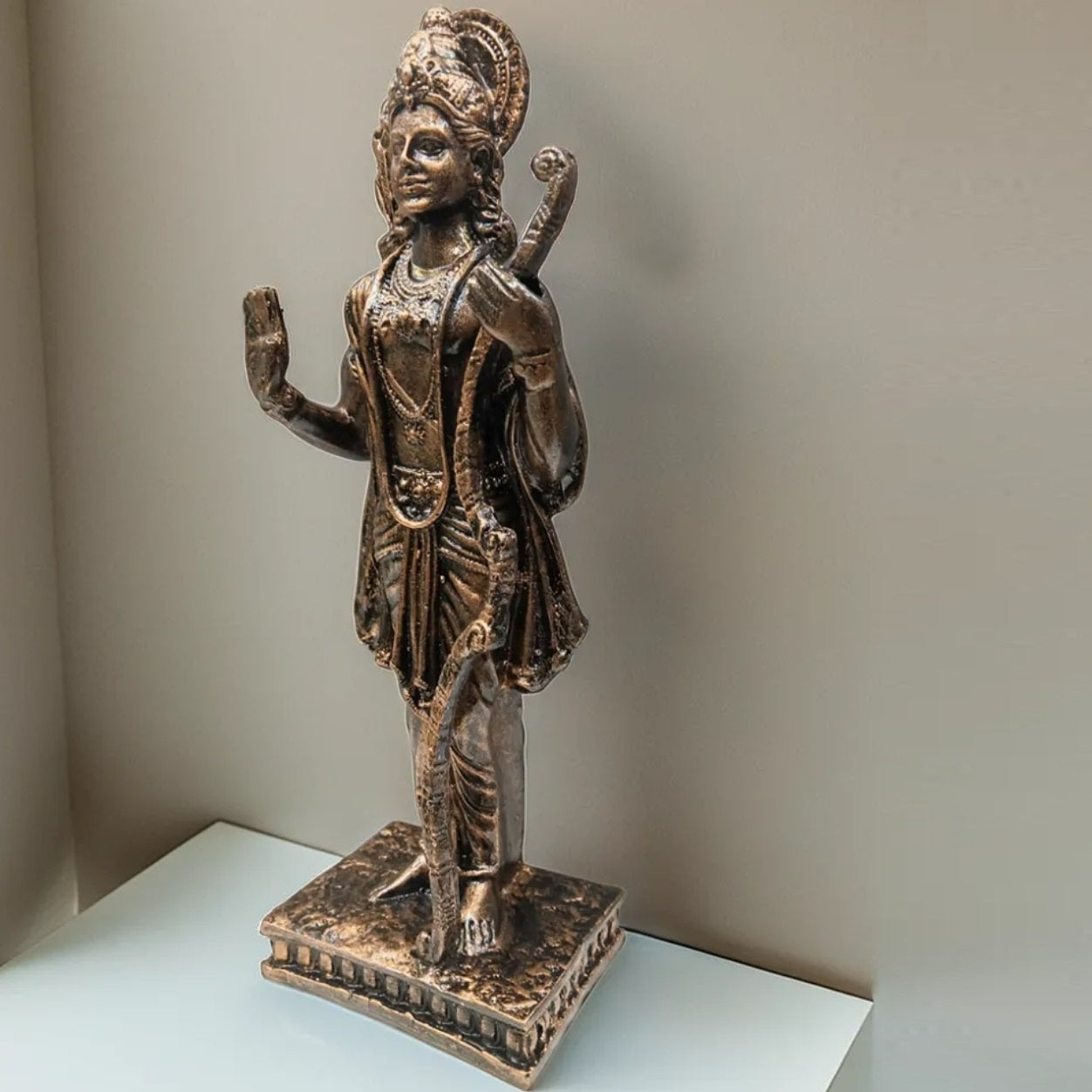 Antique Finish Standing Ram Resin Statue | EnamorarDecor