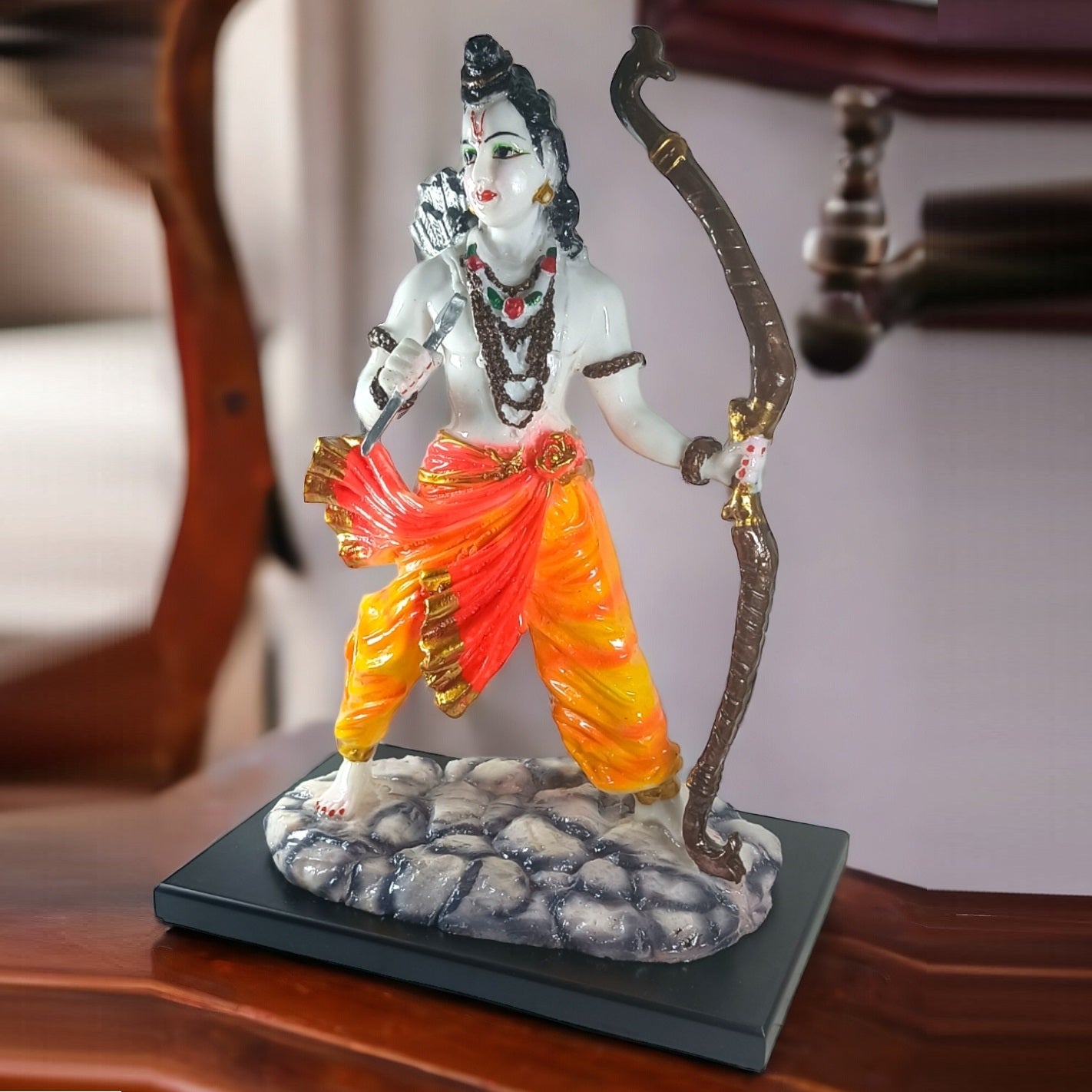 Multicolor Marble Finish Ram Ji with Dhanush | EnamorarDecor