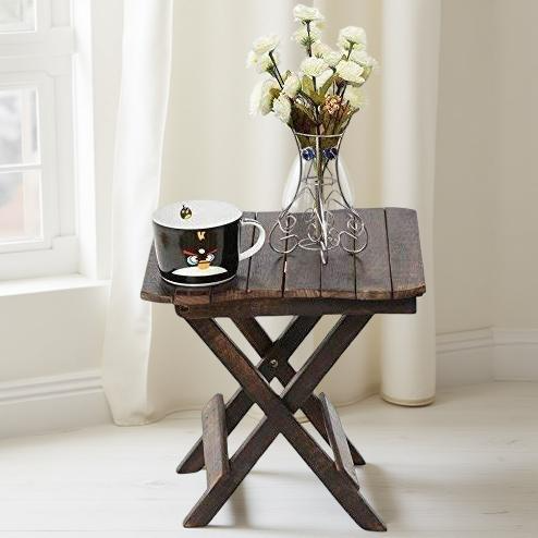 Natural Wooden Rectangle Coffee Stool | EnamorarDecor