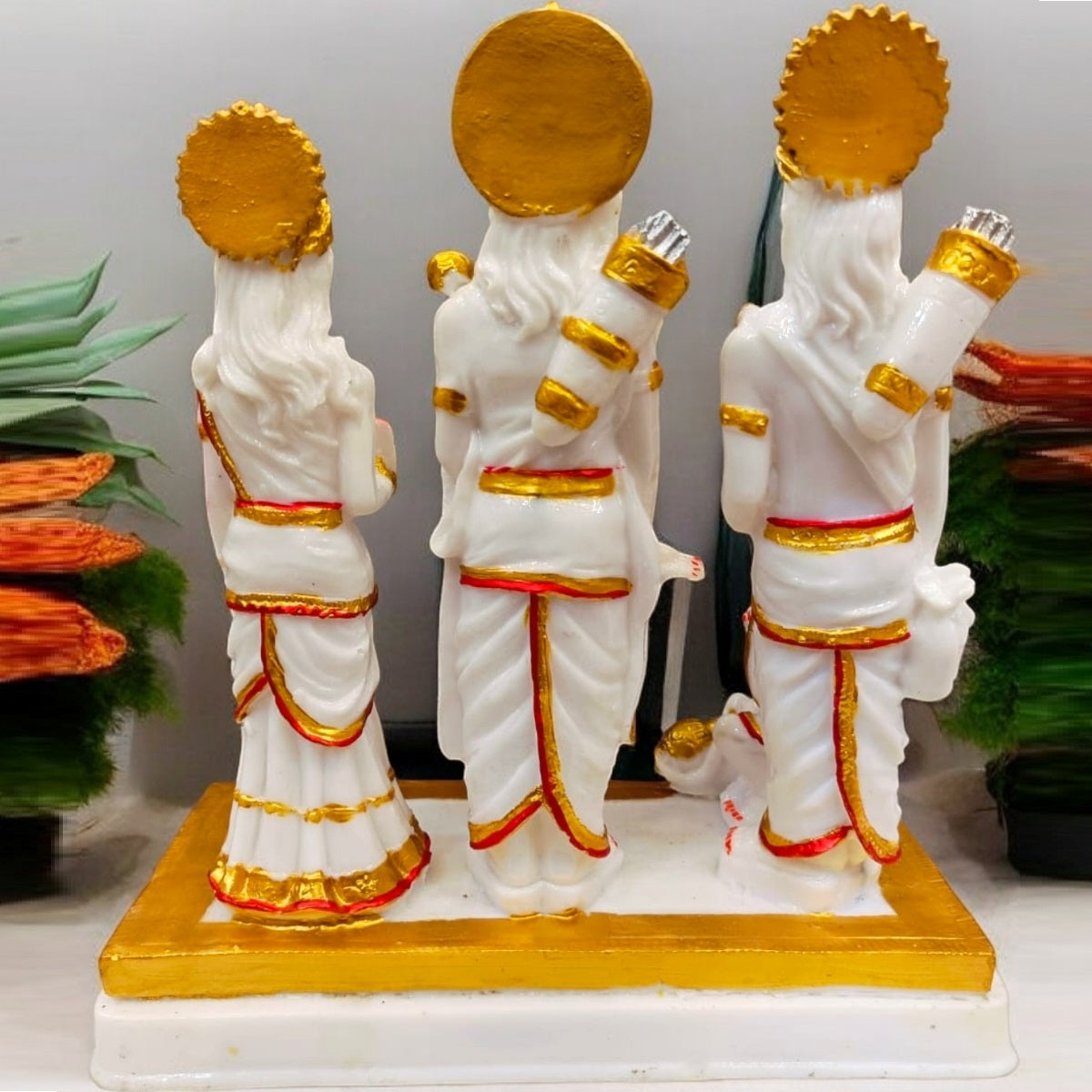 White Ram Darbar Marble Dust Statue | EnamorarDecor
