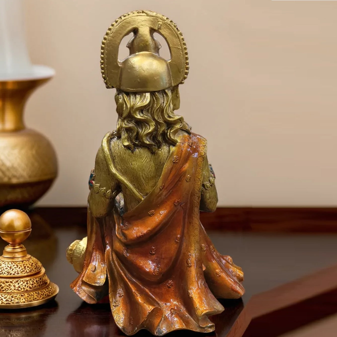 Golden Color Hanuman Ji Sitting Statue | EnamorarDecor