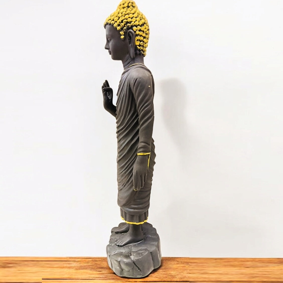 Black Resin Standing Buddha | EnamorarDecor
