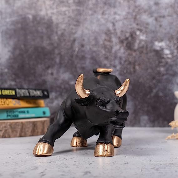 Antique Stock Market Wall Street Bull (Black) Sculpture | EnamorarDecor