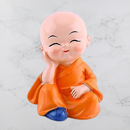 Multicolor Car Laughing Buddha Set of 4 Made of Resin | EnamorarDecor