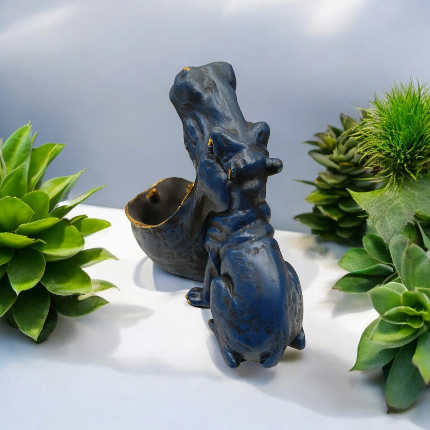 Blue Multipurpose Big Mouth Hippo Storage | EnamorarDecor