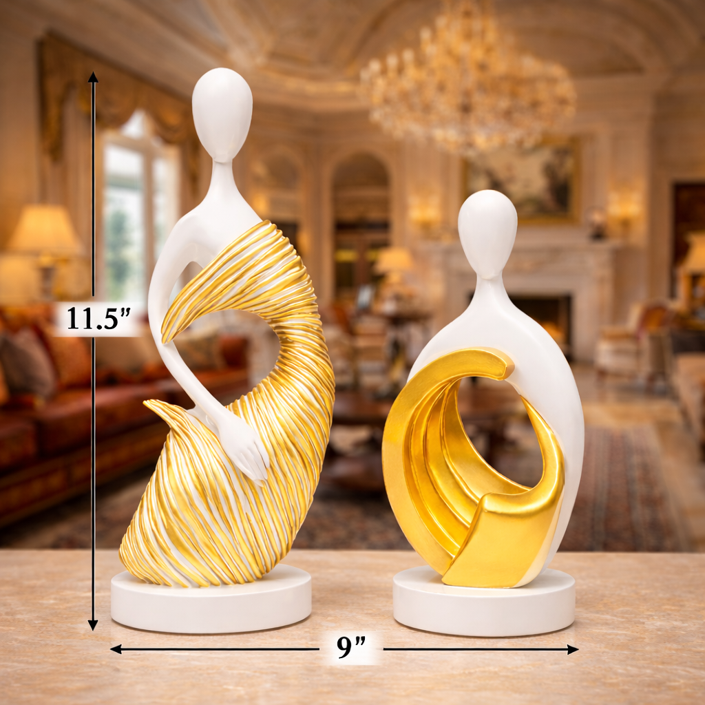 Luxury White Monk Set with Golden Accent | EnamorarDecor