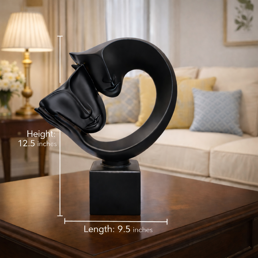 Luxury Black Masked Couple Sculpture | EnamorarDecor