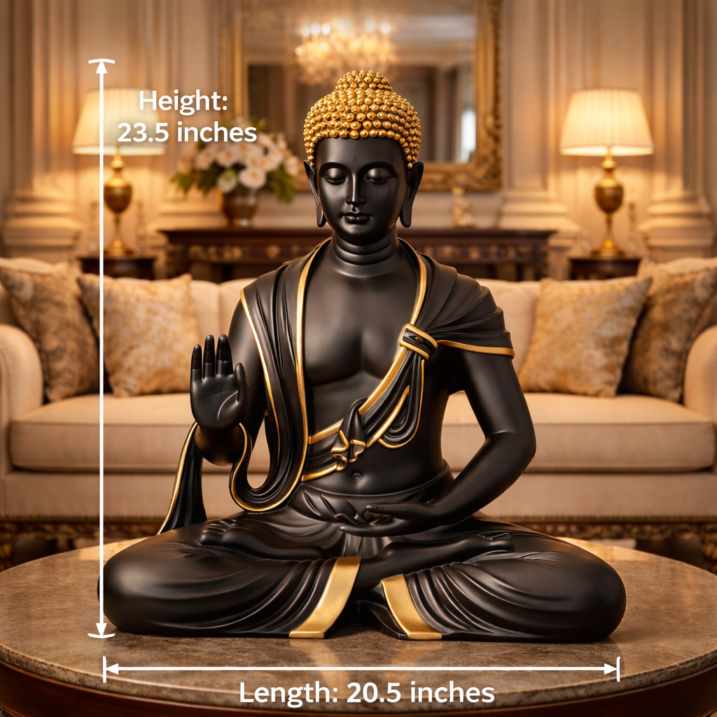 Luxury Black Big Buddha Premium Statue | EnamorarDecor