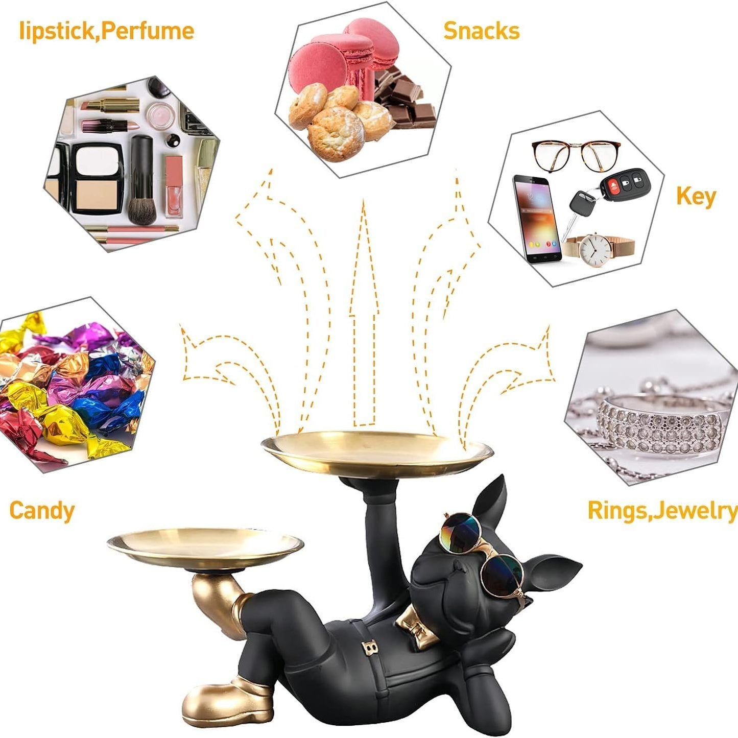 Black Multipurpose Bull Dog Double Storage | EnamorarDecor