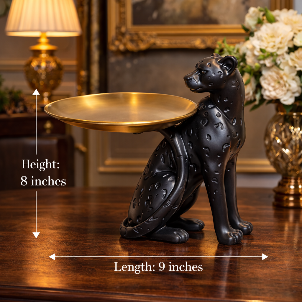 Luxury Black Leopard Plate Decor | EnamorarDecor