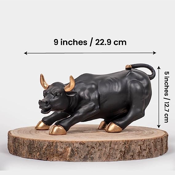 Antique Stock Market Wall Street Bull (Black) Sculpture | EnamorarDecor