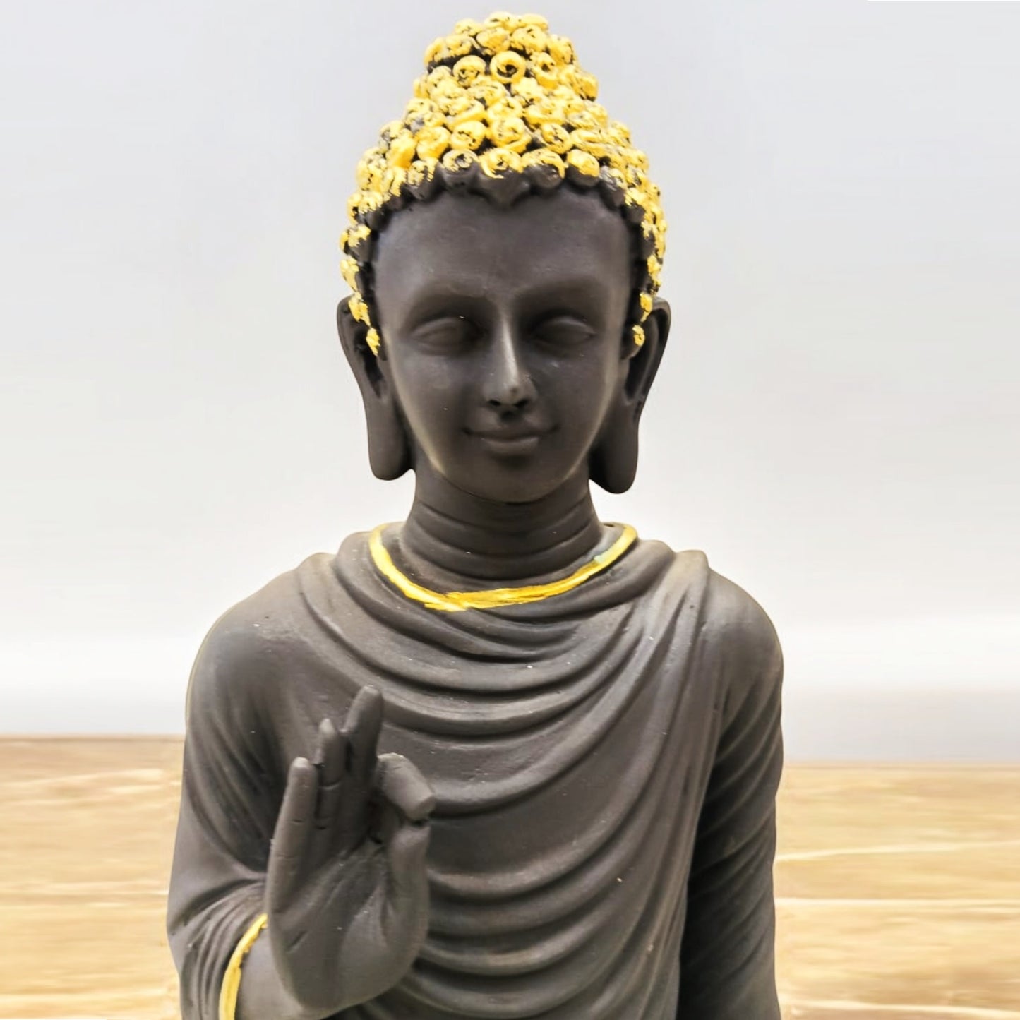 Black Resin Standing Buddha | EnamorarDecor