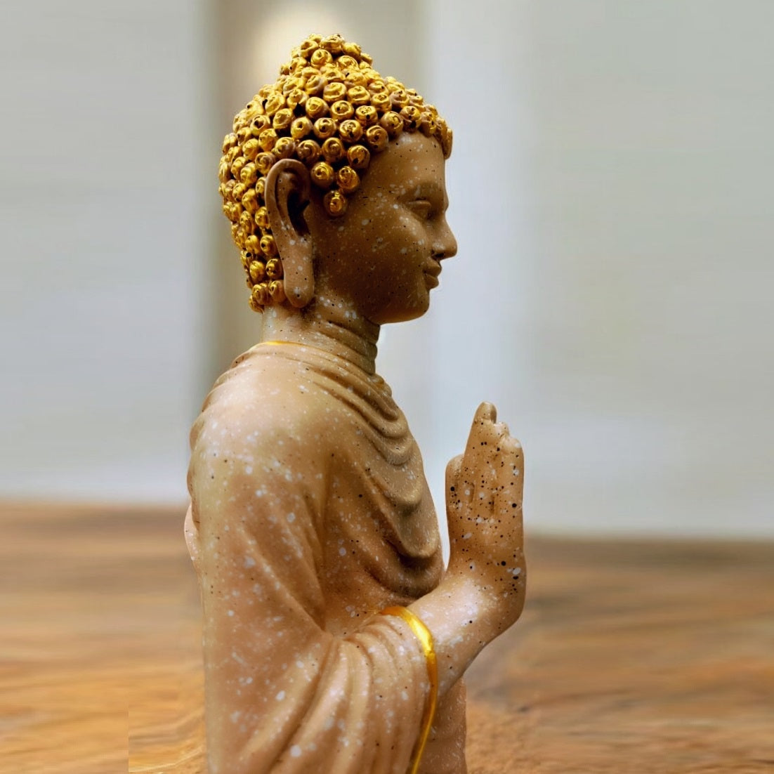 Brown Resin Standing Buddha | EnamorarDecor