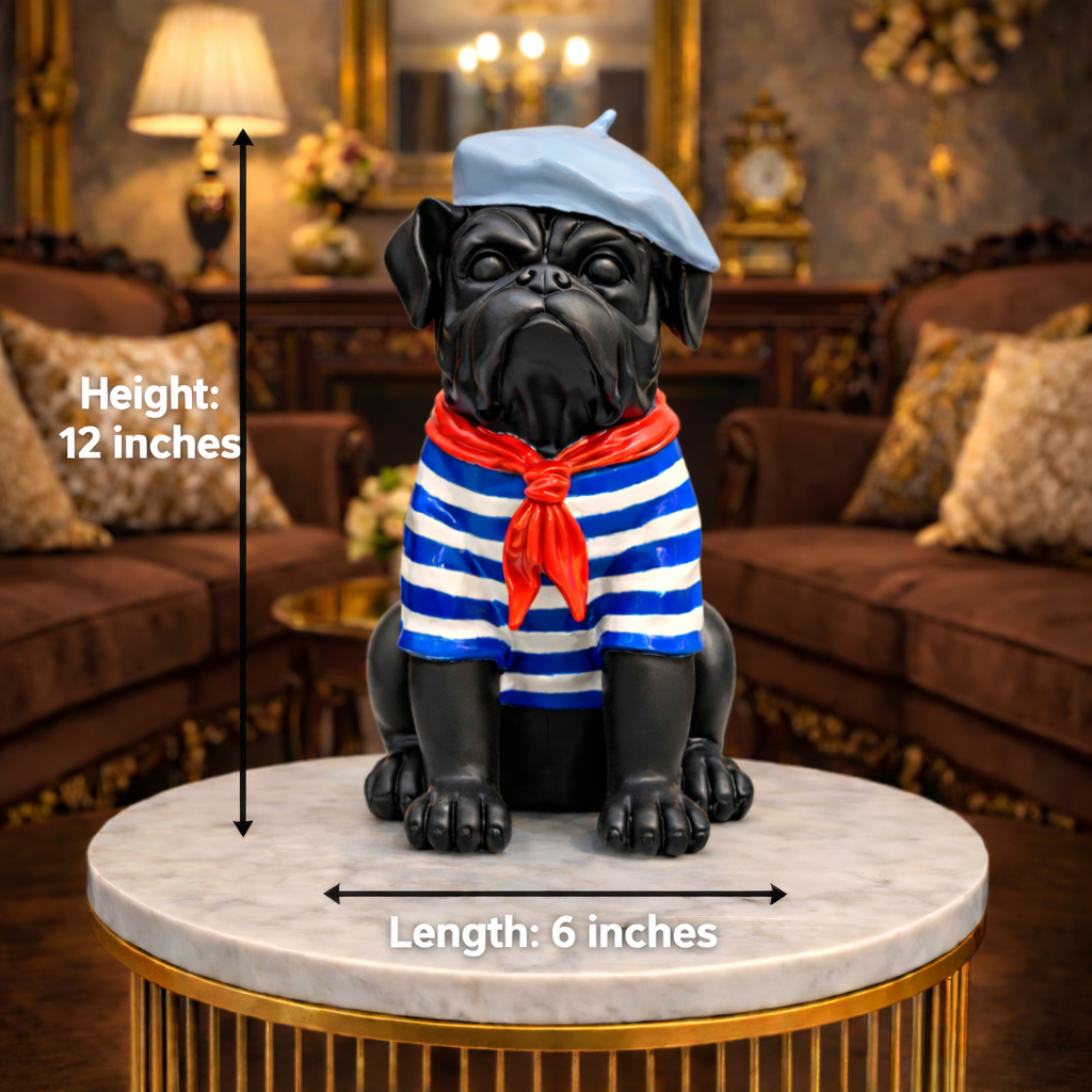 Luxury Blue Dog Sailor Decor Figurine | EnamorarDecor