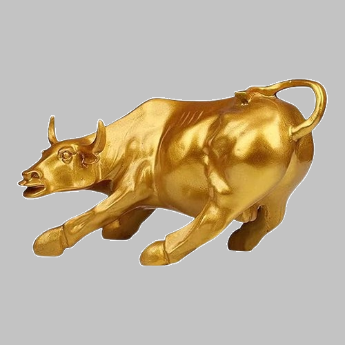 Golden Color Stock Market Bull | EnamorarDecor