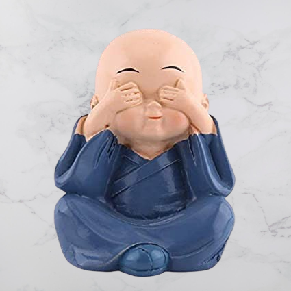 Multicolor Car Laughing Buddha Set of 4 Made of Resin | EnamorarDecor