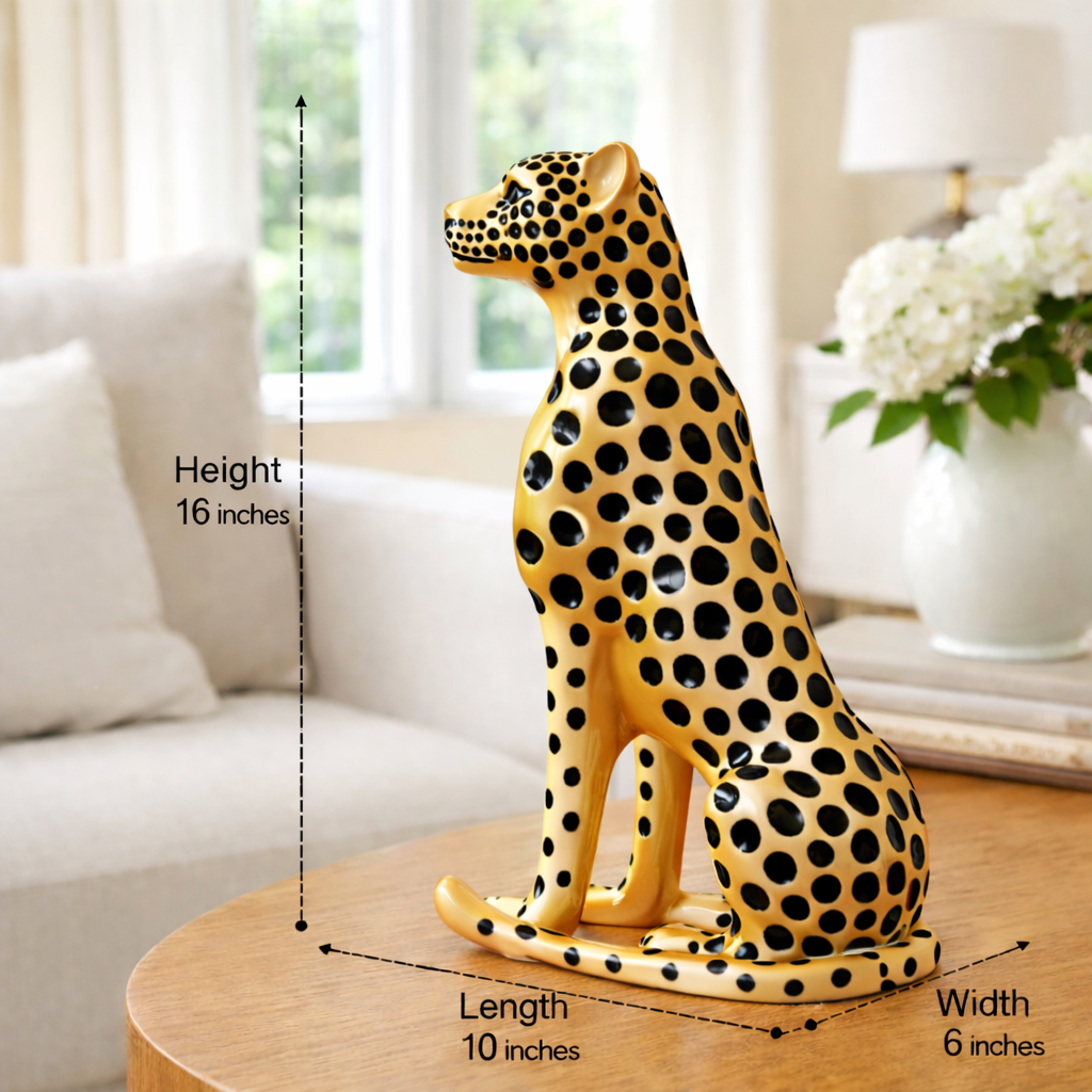 Luxury Golden Small Cheetah Statue | EnamorarDecor