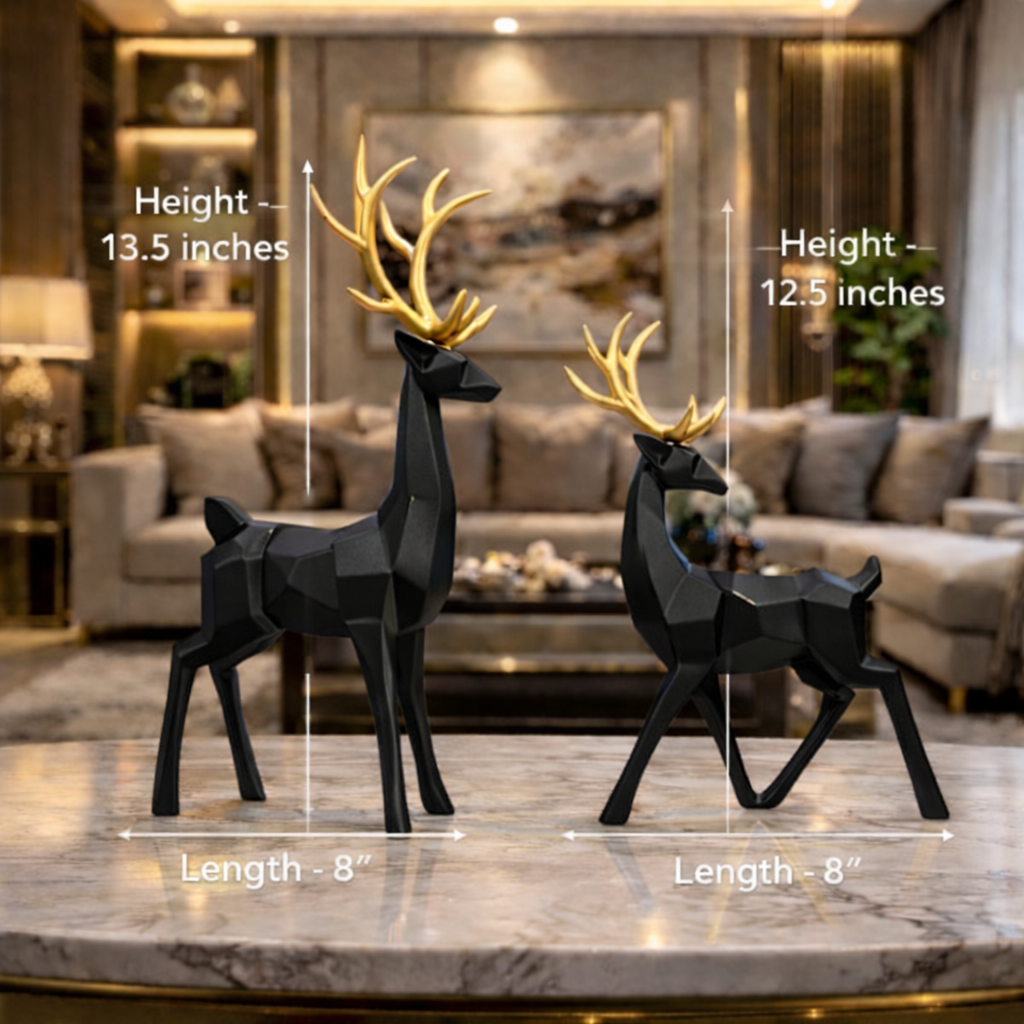 Luxury Black Reindeer Set Showpiece | EnamorarDecor