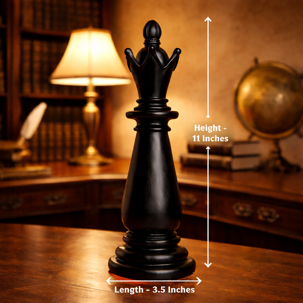Luxury Black Chess Pieces King, Queen & Knight | EnamorarDecor