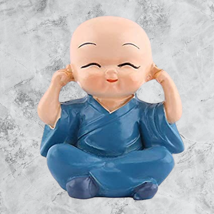 Multicolor Car Laughing Buddha Set of 4 Made of Resin | EnamorarDecor