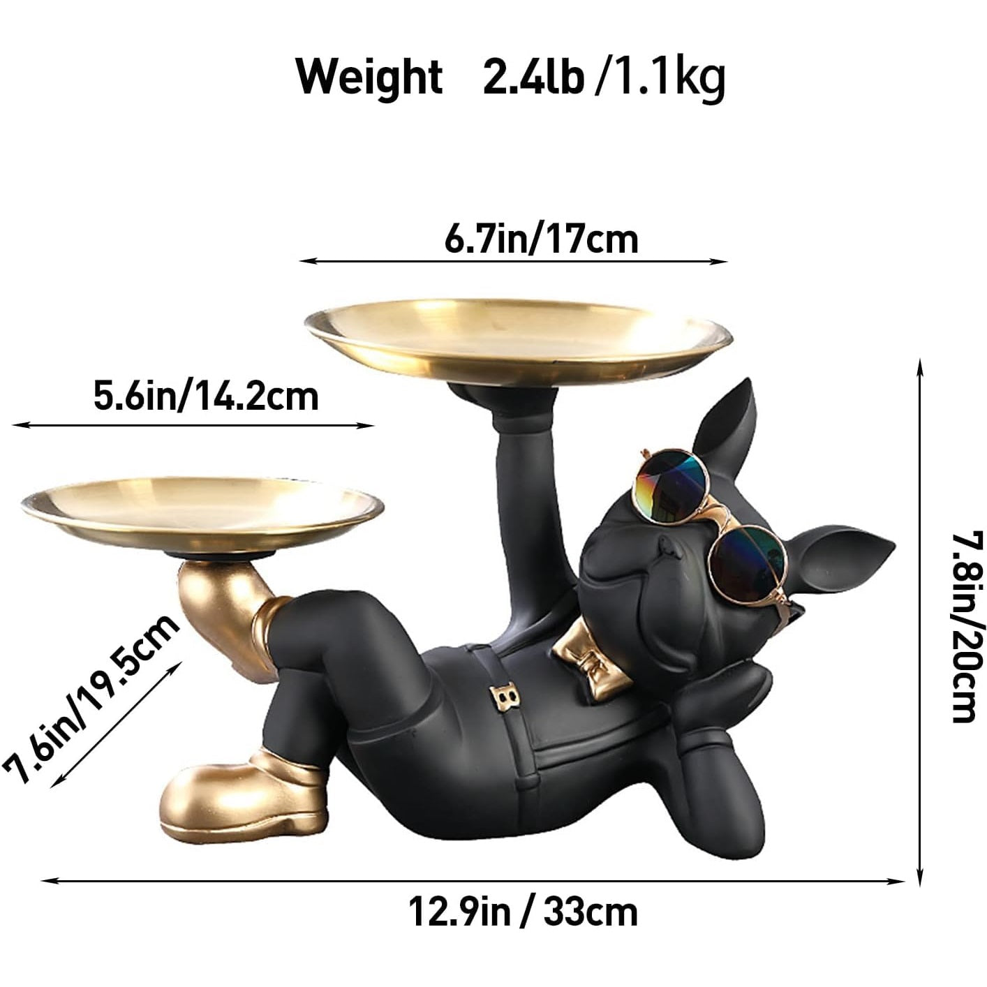Black Multipurpose Bull Dog Double Storage | EnamorarDecor