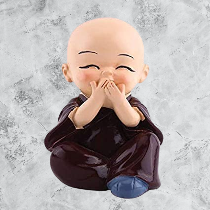Multicolor Car Laughing Buddha Set of 4 Made of Resin | EnamorarDecor