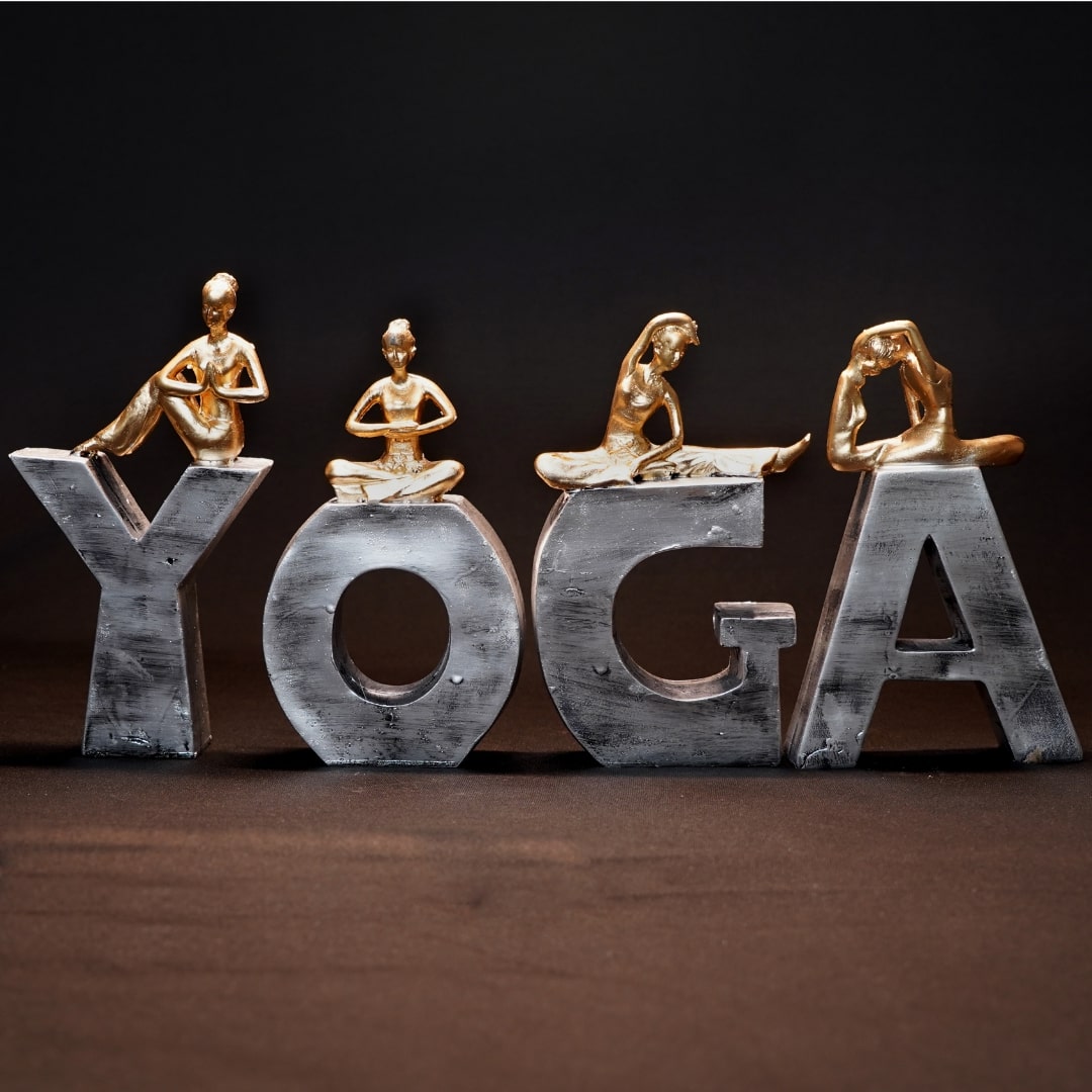 YOGA Alphabets Attest With Yoga Posture Lady Sculptures | EnamorarDecor