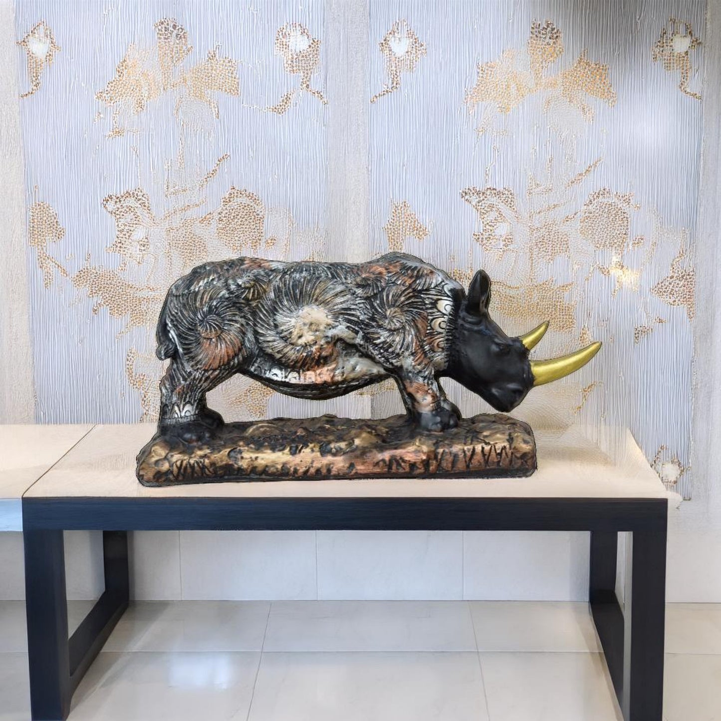 Antique Royal Rhino Sculpture (Antique) | EnamorarDecor