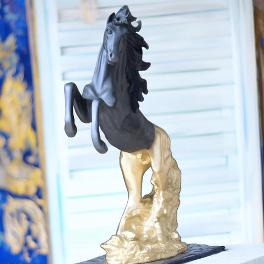 Big Horse Standing on Hind Legs Sculpture (Black) | EnamorarDecor