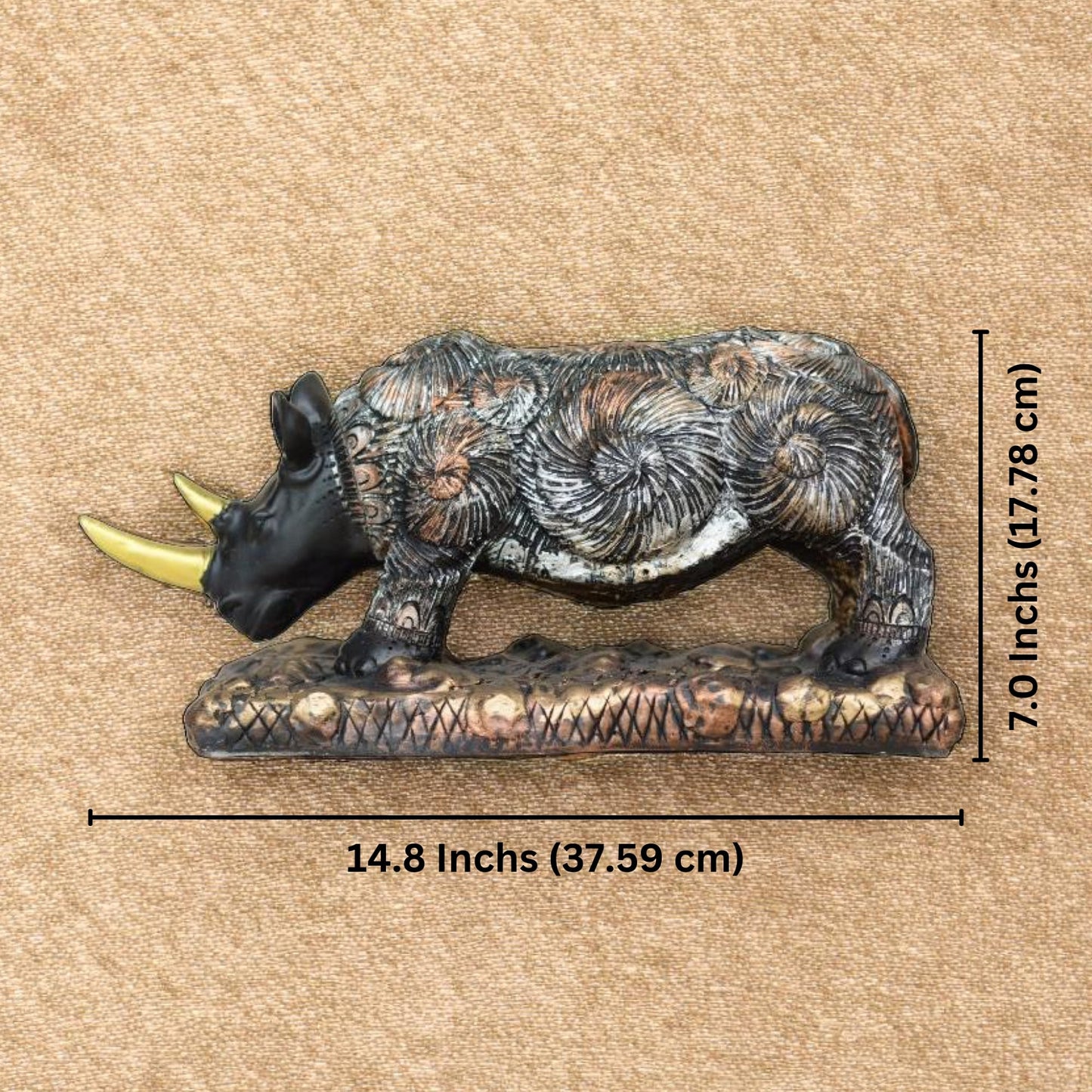 Antique Royal Rhino Sculpture (Antique) | EnamorarDecor