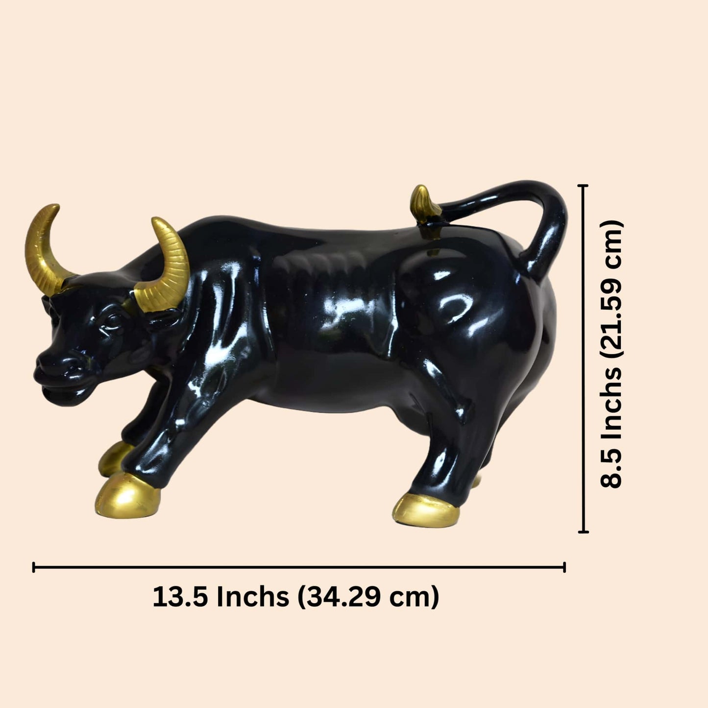 Big Black Bull Antique Sculpture (Black) | EnamorarDecor