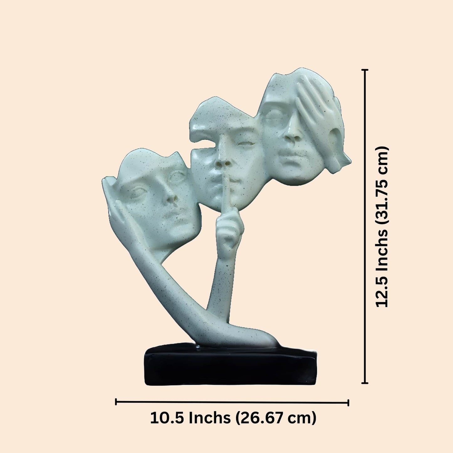 3 Lady Faces Antique Sculpture (Whitish) | EnamorarDecor