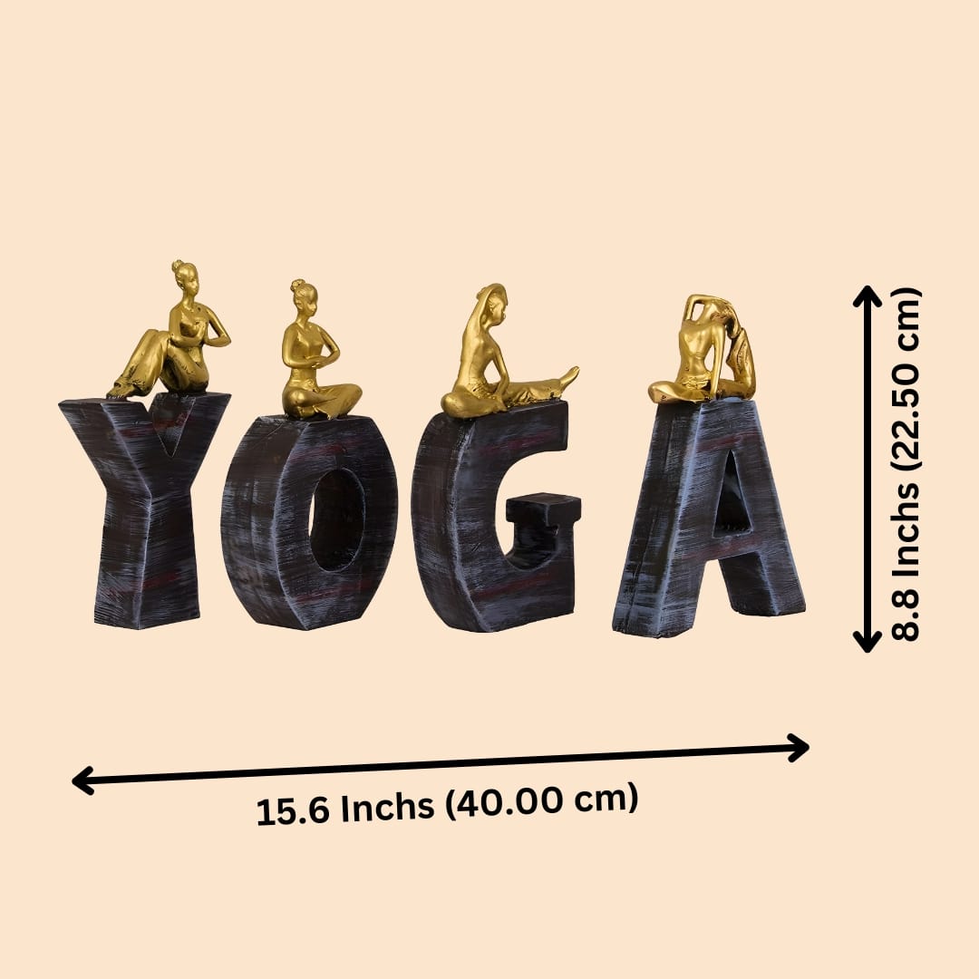 YOGA Alphabets Attest With Yoga Posture Lady Sculptures | EnamorarDecor