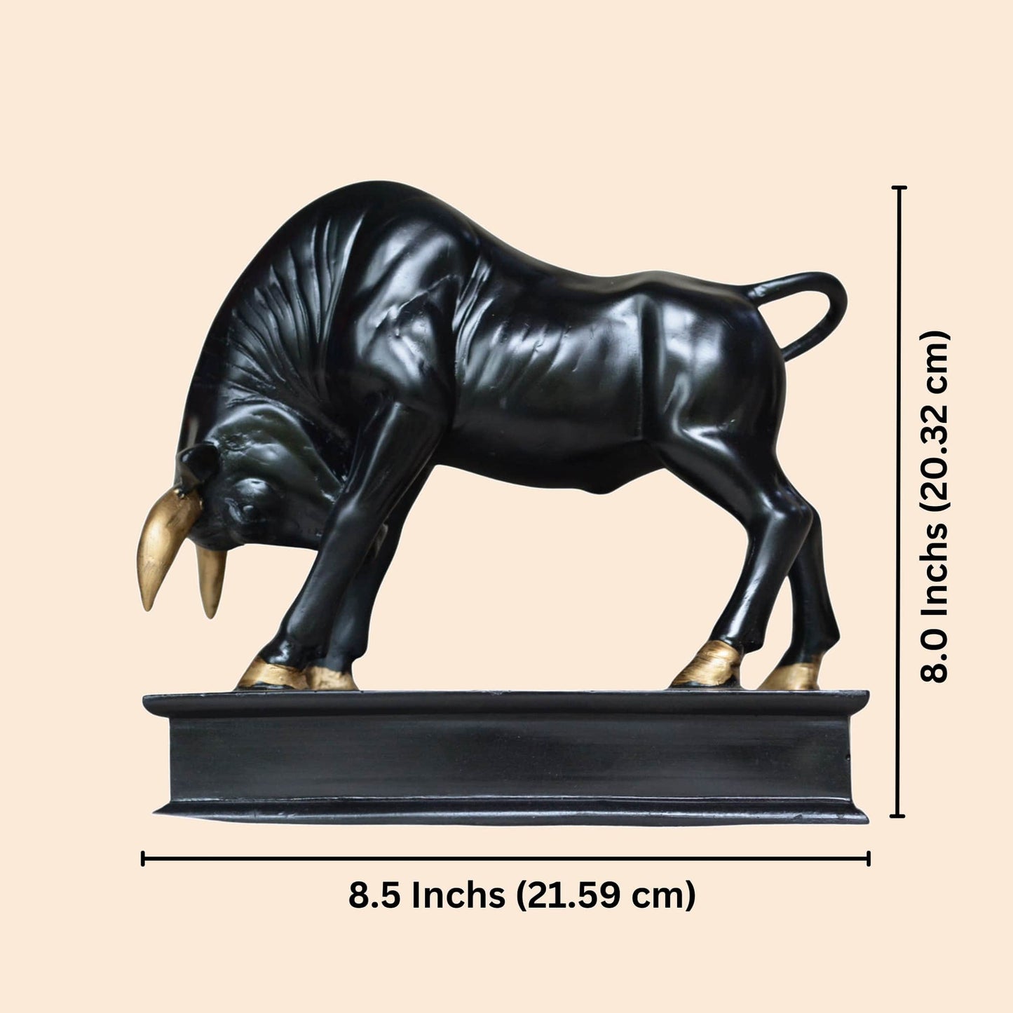 Black Bull Antique Sculpture (Black) | EnamorarDecor