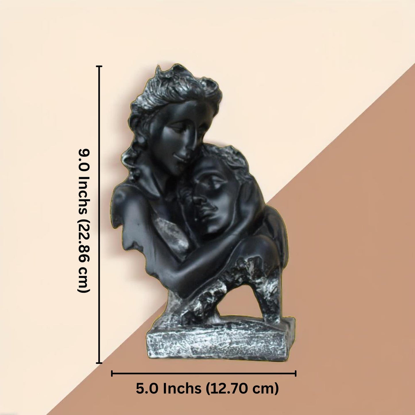 Men Resting Romantic Couple Sculpture (Black) | EnamorarDecor
