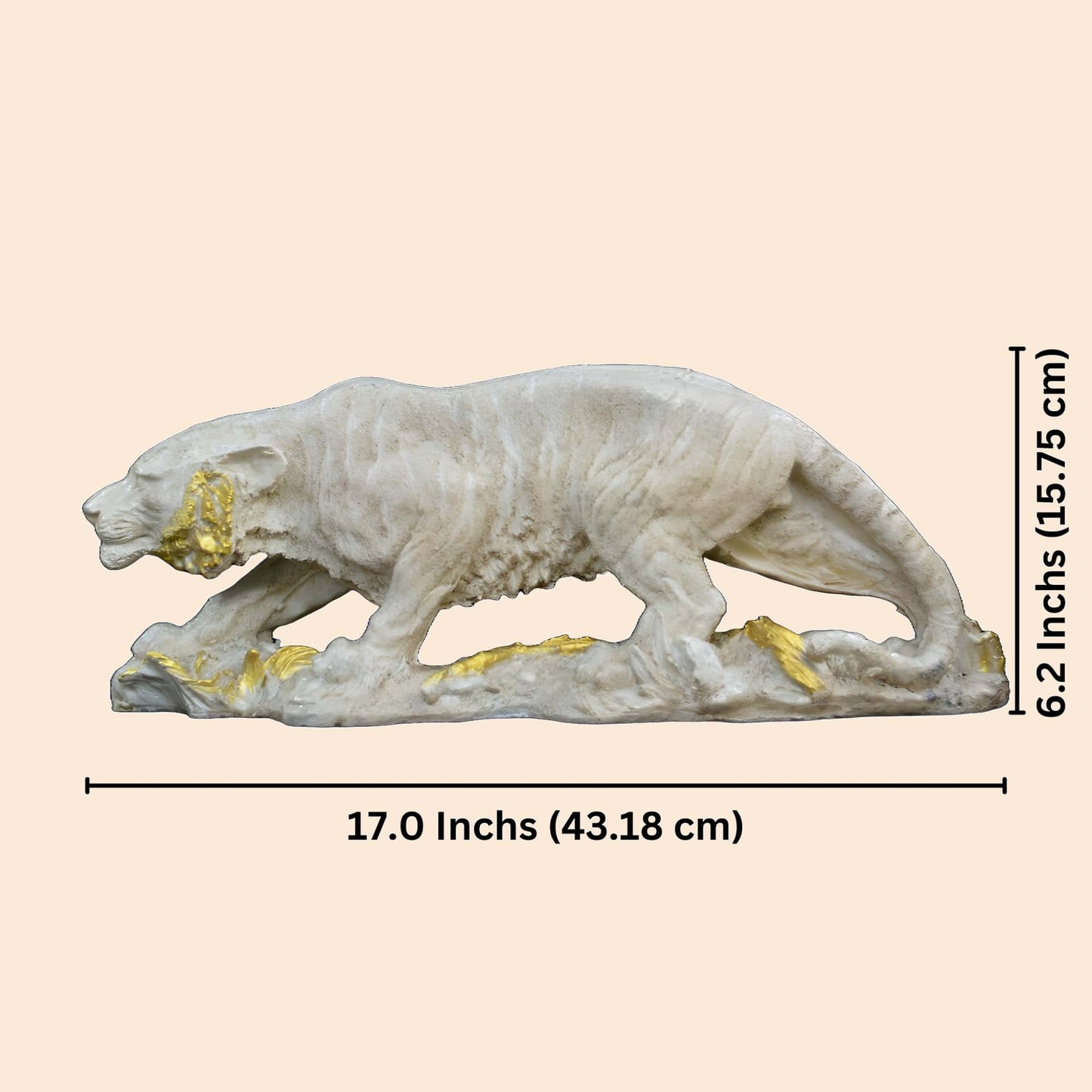 Royal Tiger Antique Sculpture (White) | EnamorarDecor