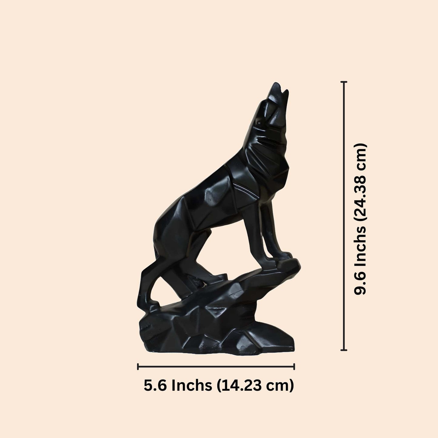Black Wolf Diamond Cut Antique Sculpture | EnamorarDecor