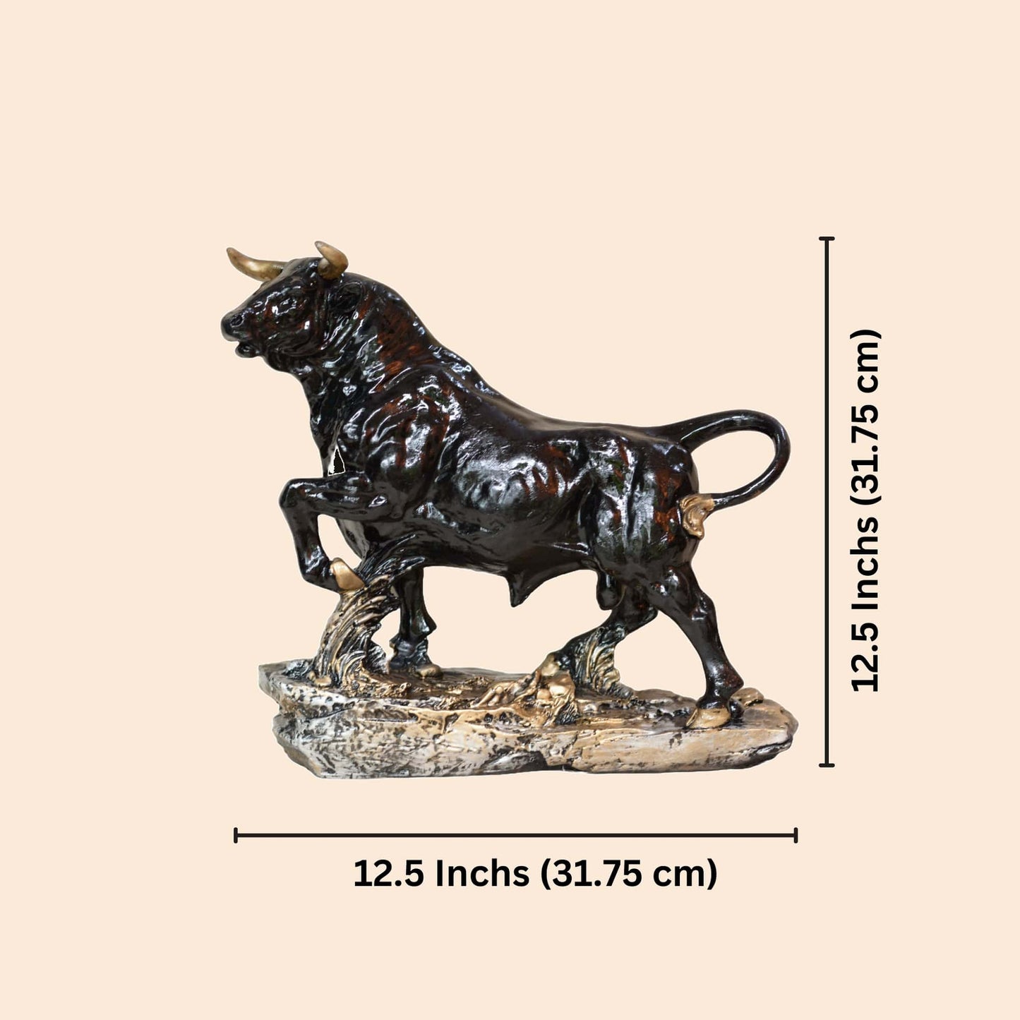 Stock Market Bull Antique Sculpture (Black) | EnamorarDecor