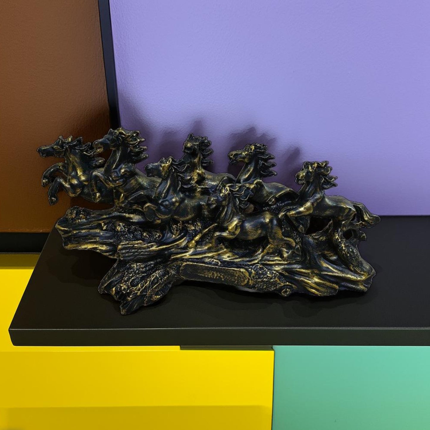 The Majestic 7 Running Victory Horses Sculpture (Antique) | EnamorarDecor