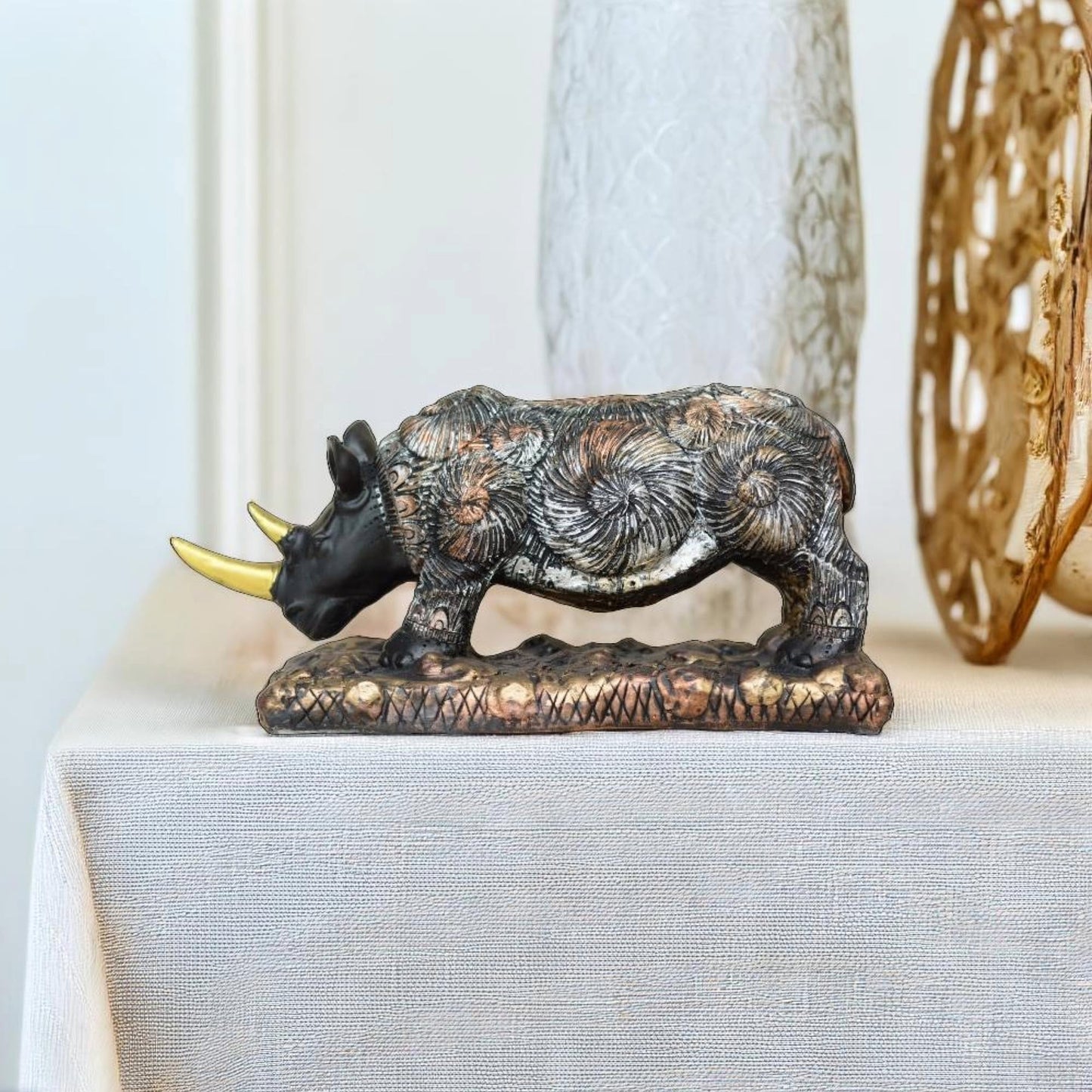 Antique Royal Rhino Sculpture (Antique) | EnamorarDecor