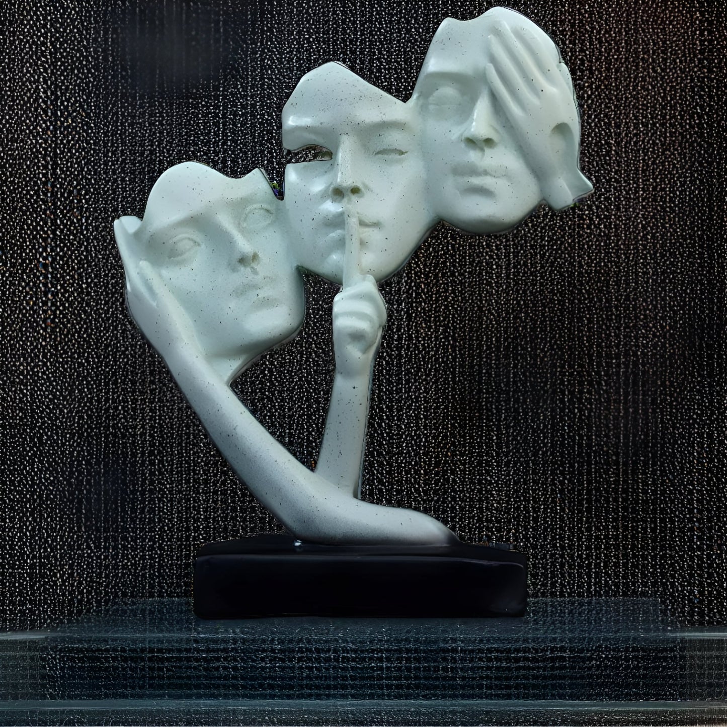 3 Lady Faces Antique Sculpture (Whitish) | EnamorarDecor